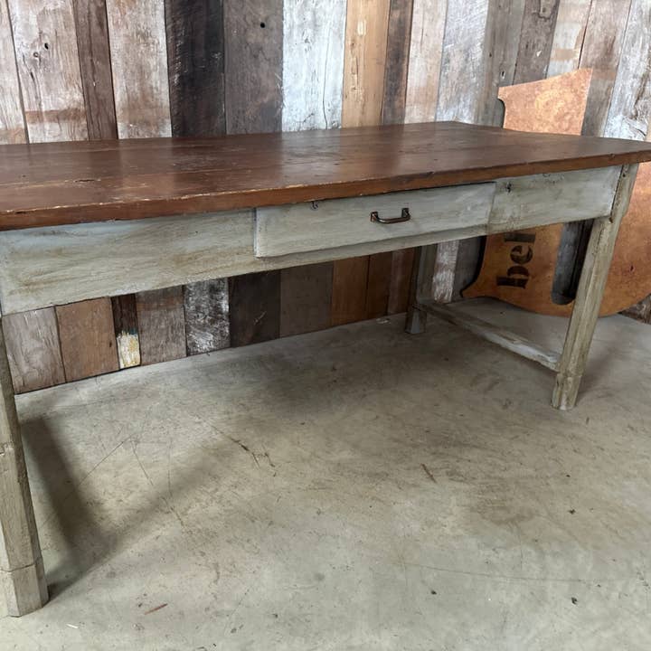 Antique French Painted Pine Dining Table, C 1850 for wholesale by belvoir