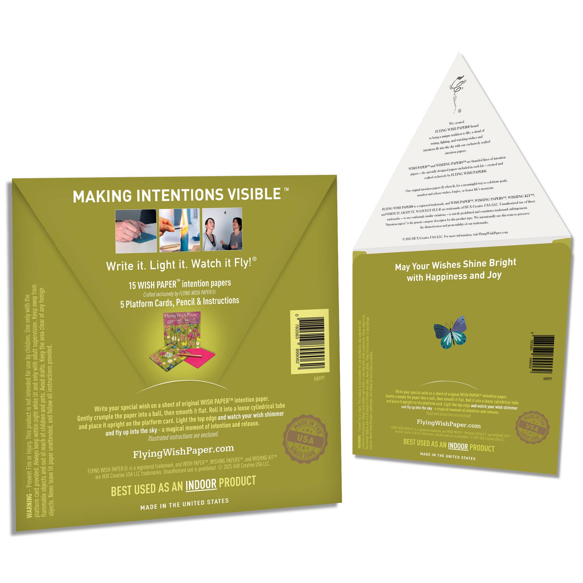 FLYING WISH PAPER ® - Wholesale DIY Craft Kit - HAPPY / Mini / Upscale Ritual Wish-Making Kit + Accessories2