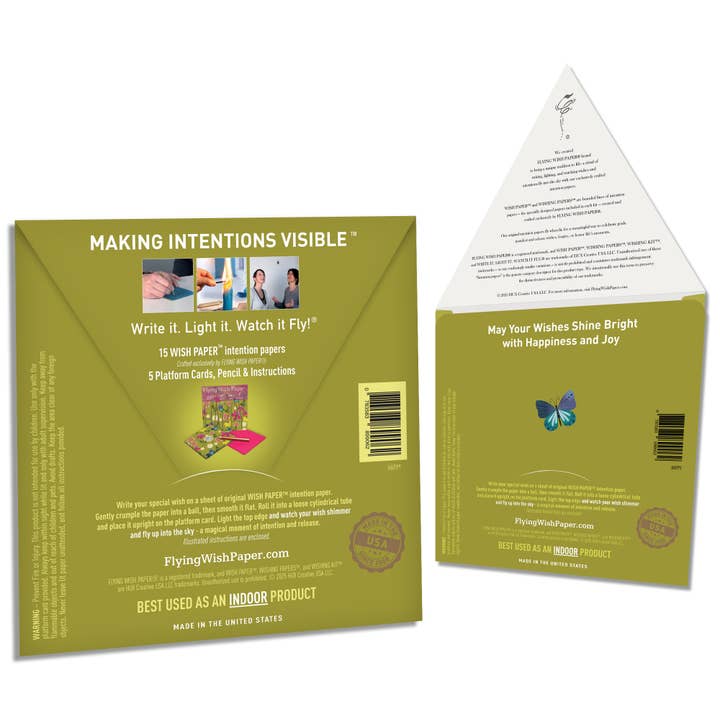 FLYING WISH PAPER ® - Wholesale DIY Craft Kit - HAPPY / Mini / Upscale Ritual Wish-Making Kit + Accessories2
