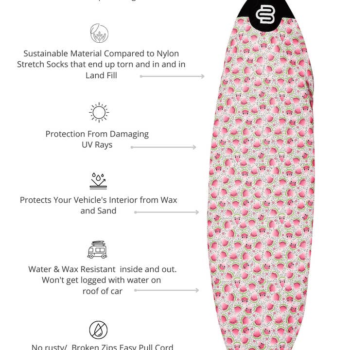 Boardsox - Wholesale Sporting Accessories - Watermelon Boardsox® Short Surfboard Cover