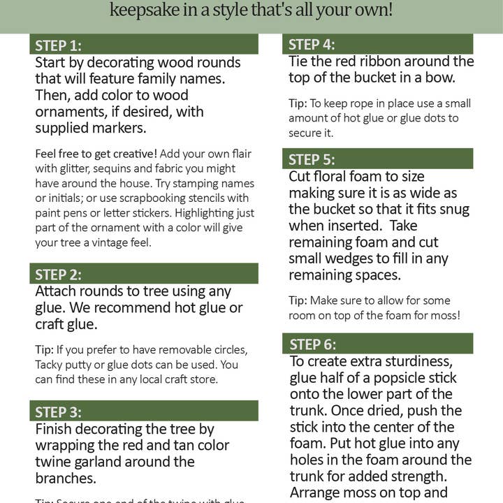 FamilyTree Traditions LLC - Wholesale DIY Craft Kit - Rustic Family Christmas Tree, Craft Kit4