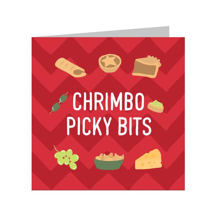 Woo Hoo Prints - Wholesale Christmas card - Chrimbo Picky Bits, Party Food Nibbles, Christmas Card1