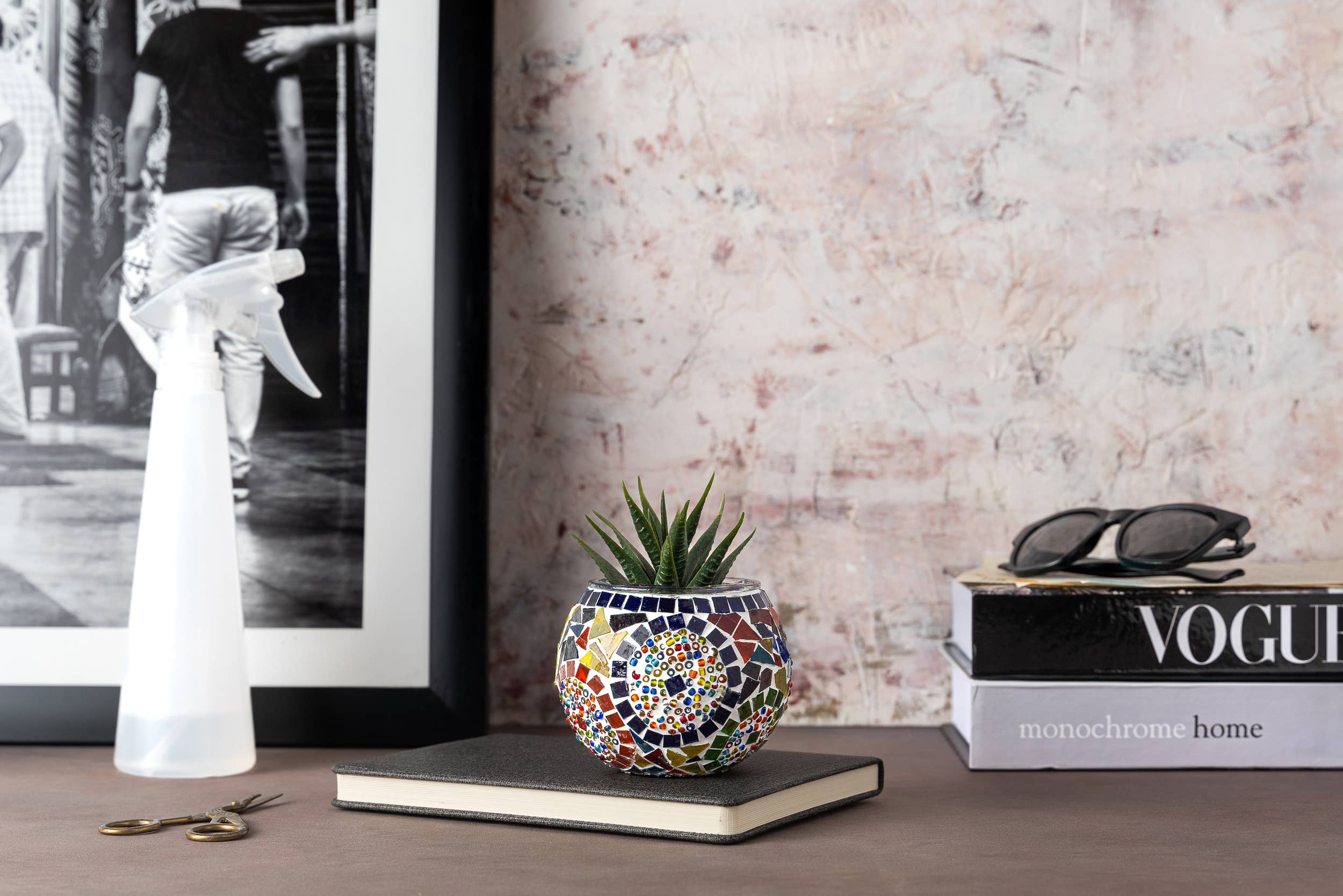 KAFTHAN - Wholesale Candle Holder - Large Mosaic Glass Candle Holders | Christmas Holiday Decor2