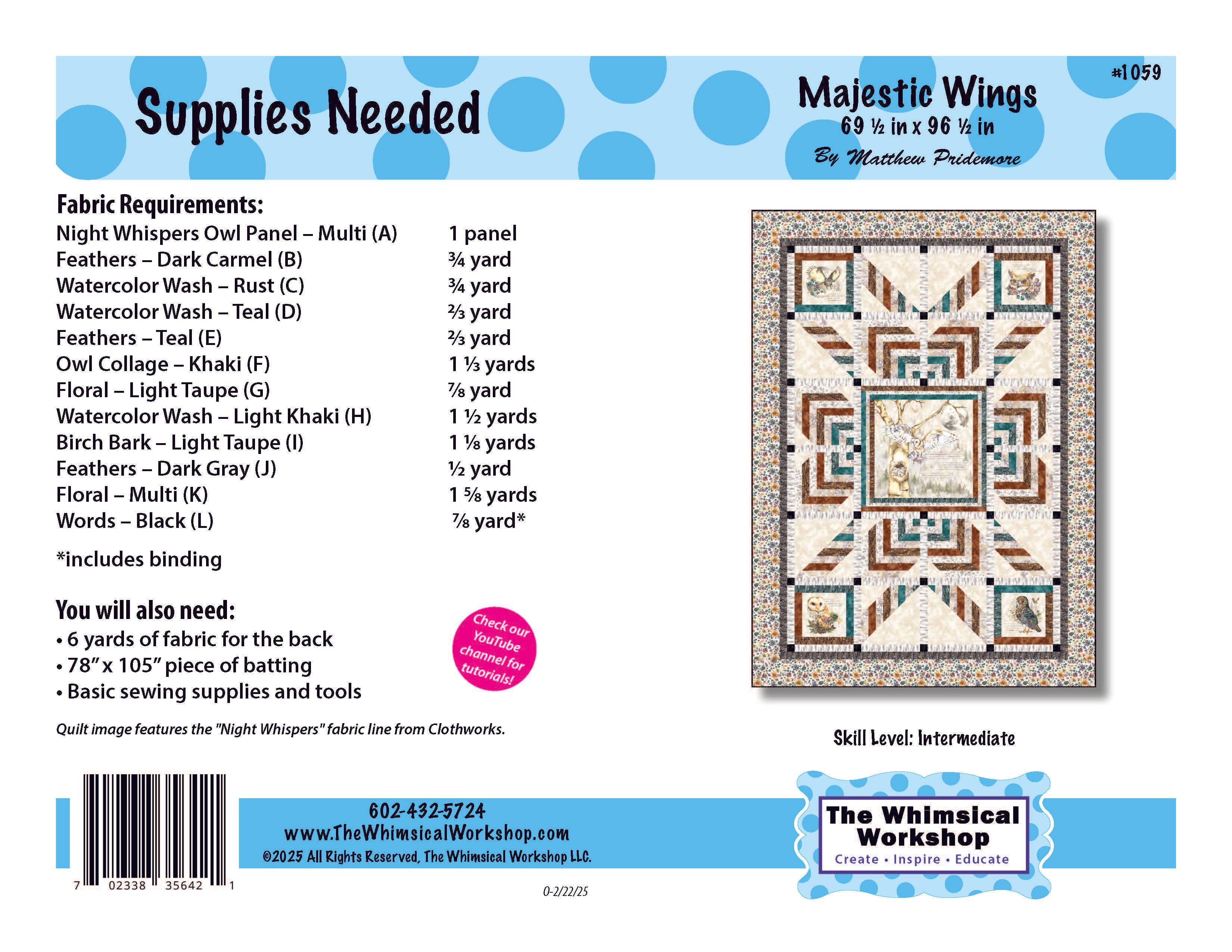 The Whimsical Workshop - Wholesale Quilt - Majestic Wings Quilt Pattern1