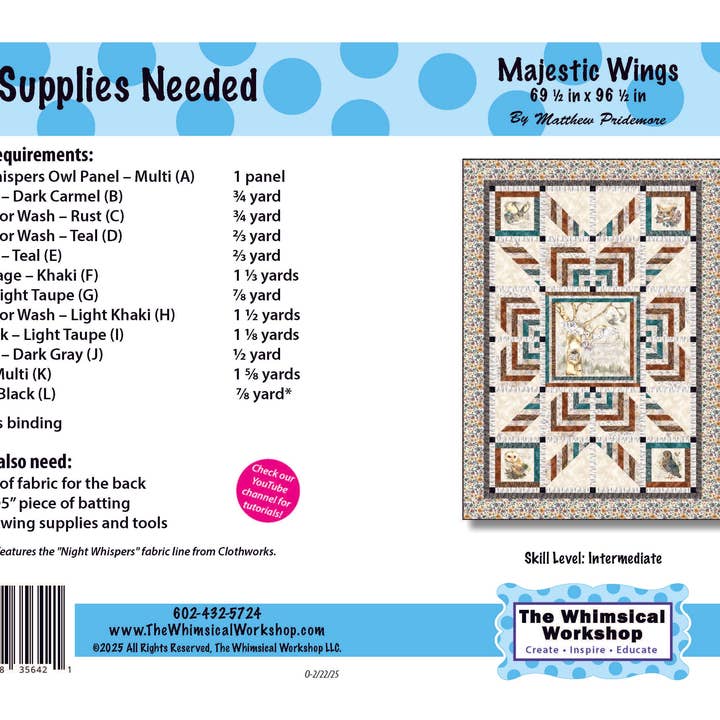 The Whimsical Workshop - Wholesale Quilt - Majestic Wings Quilt Pattern1
