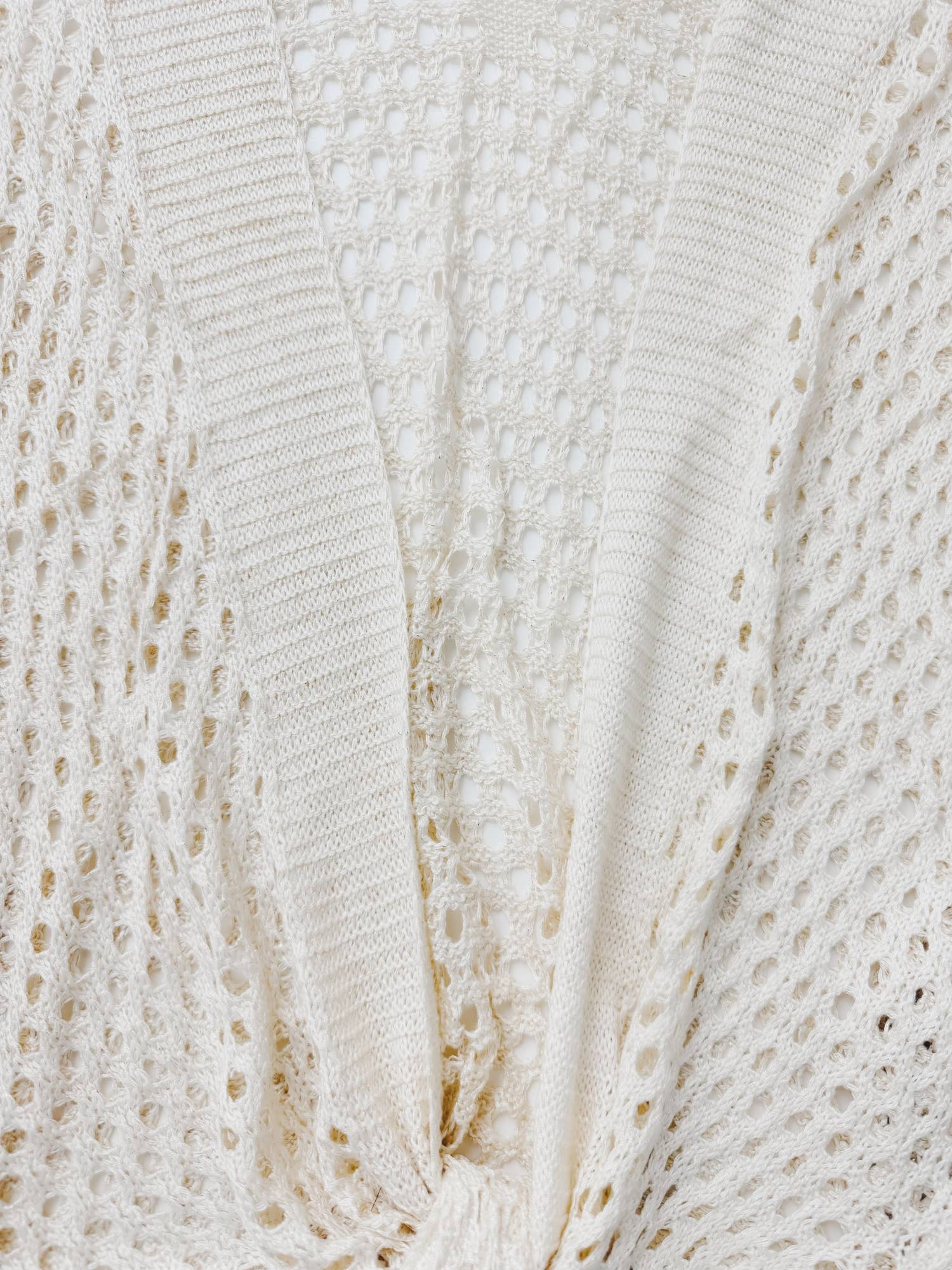 JC Sunny Fashion - Wholesale Cardigan - Women's - JC063344 Eyelet Open-Knit Metallic Cardigan with Front Tie9