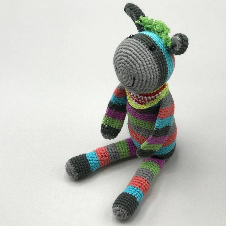 Pebble - Wholesale Handheld Rattle - Baby - Cuddly Striped Donkey Plush – Plush Toy for Kids1