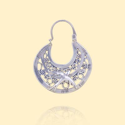 Sterling Dove Hoop Earrings for wholesale by Moosepablos, Inc.