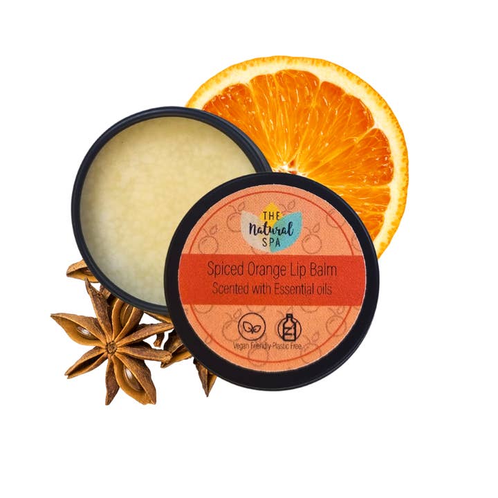 Spiced Orange All Natural Lip Balm Vegan Stocking Filler for wholesale by The Natural Spa Cosmetics