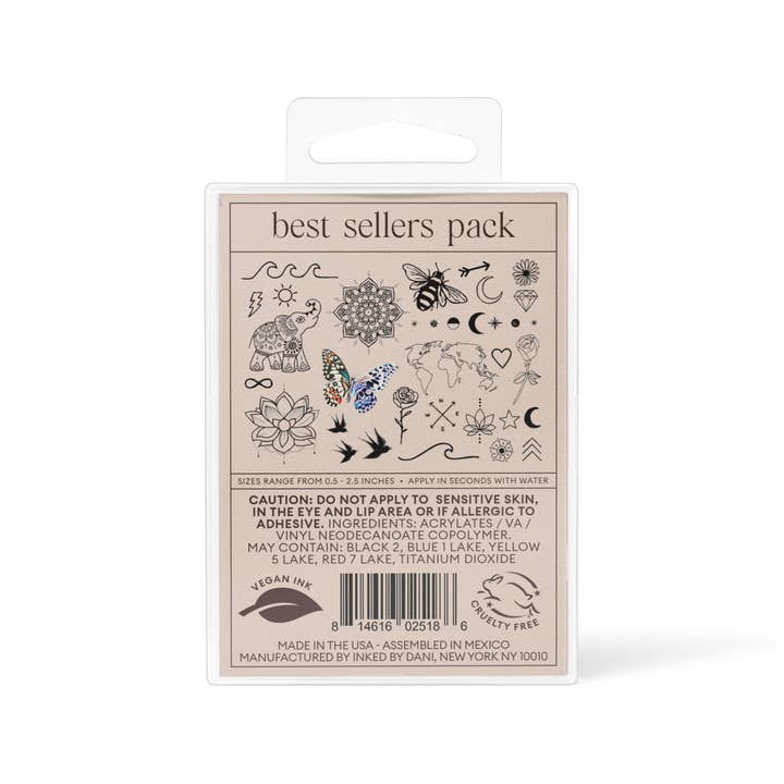 INKED by Dani - Wholesale Temporary tattoo - Best Sellers Temporary Tattoo Pack2