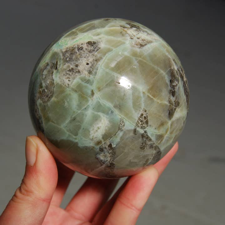 3.5in Large Garnierite Crystal Sphere 1.9LB for wholesale by Caspar Curiosities