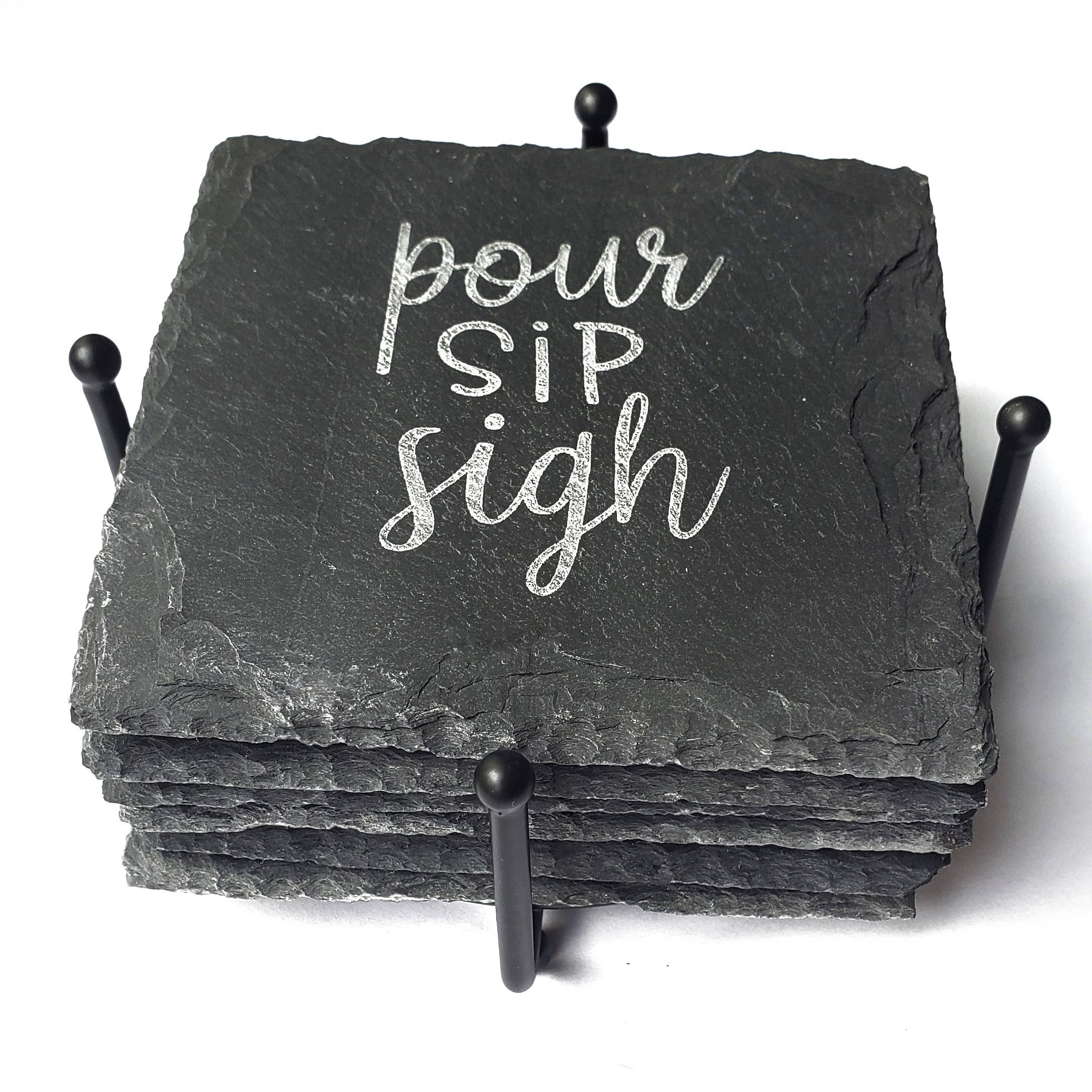 Cheers Ink - Wholesale Coasters - Metal Coaster Holder - Black Ball1