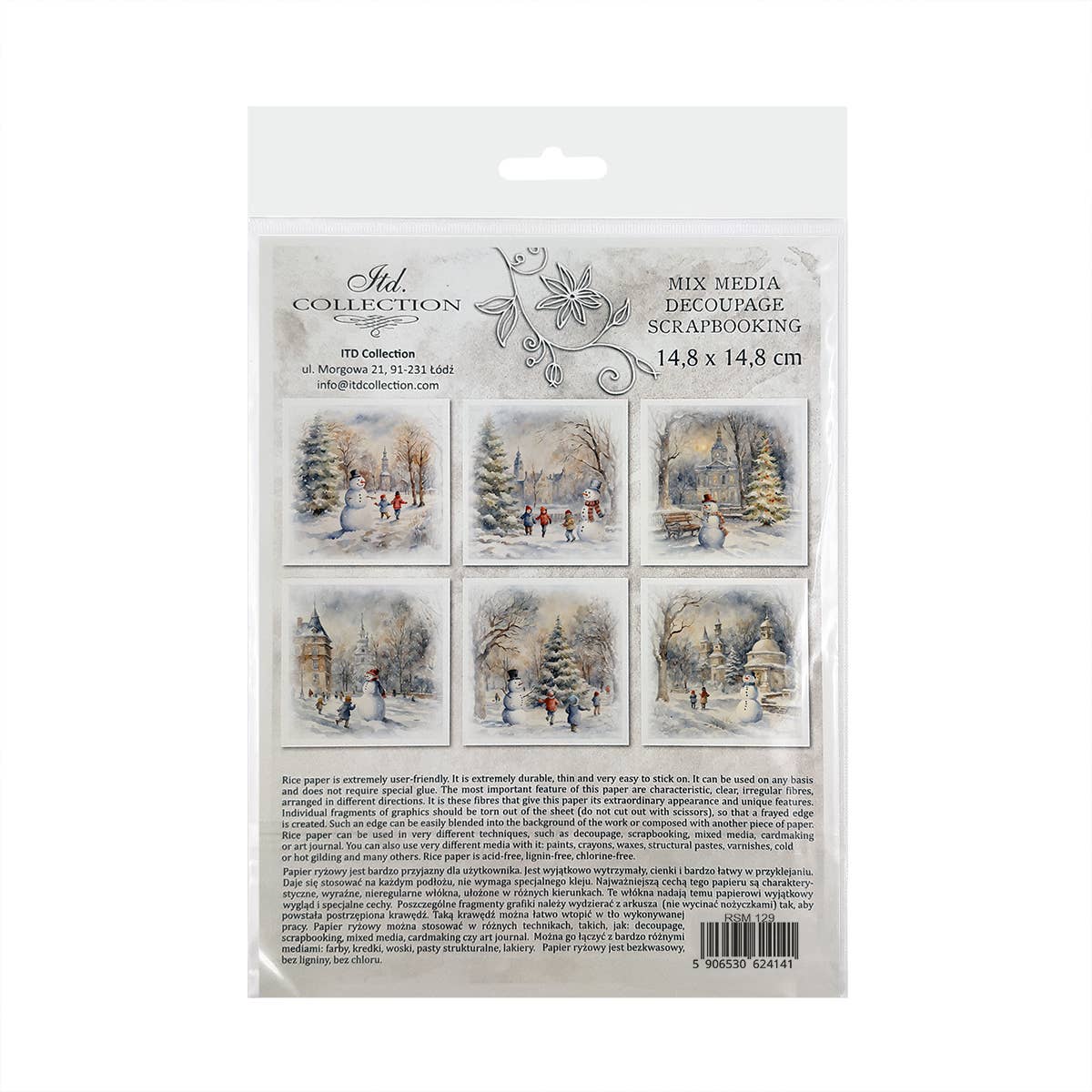 ITD Collection - Wholesale Scrapbook - RSM129 rice paper 6 different graphics 15x15 cm / 5.8x5.8 in8