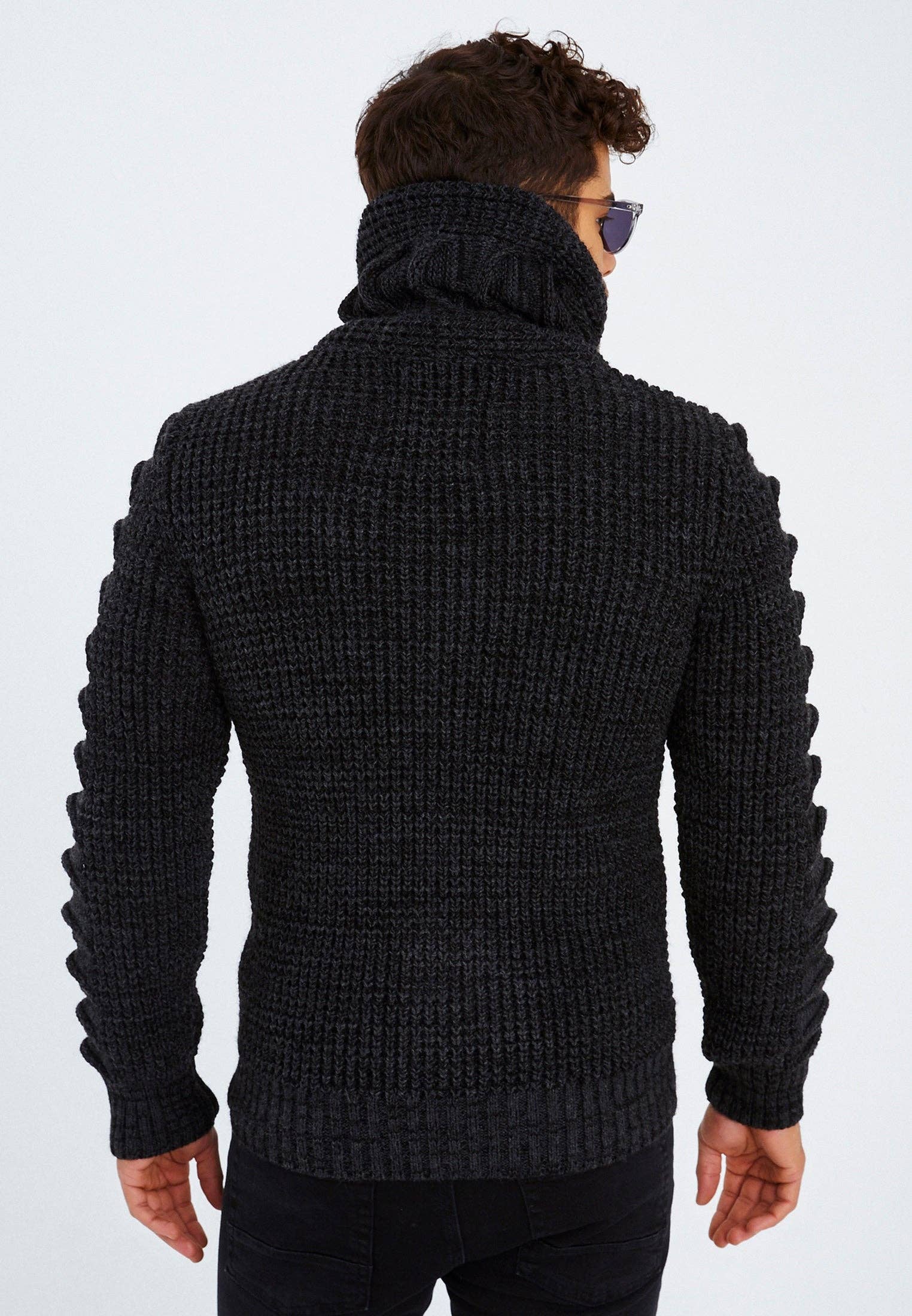 Leif Nelson GmbH - Wholesale Knit Sweater - Men's - Men's Knit Sweater Chunky Knit Shawl Collar LN-558515