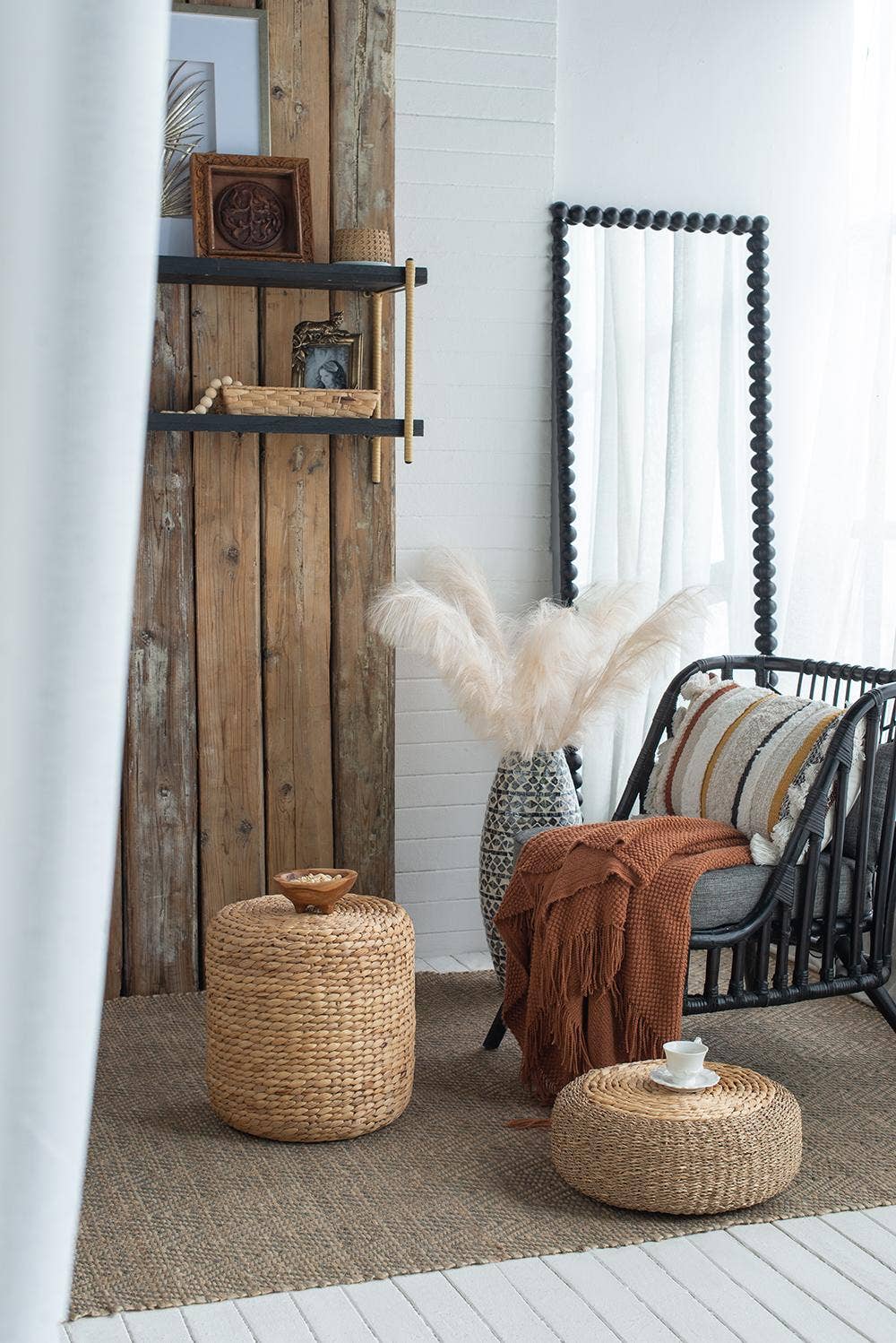 A&B Home Group Inc. - Wholesale Stool - D14.5x14.5" Water Hyacinth Stool 1EA/CTN12