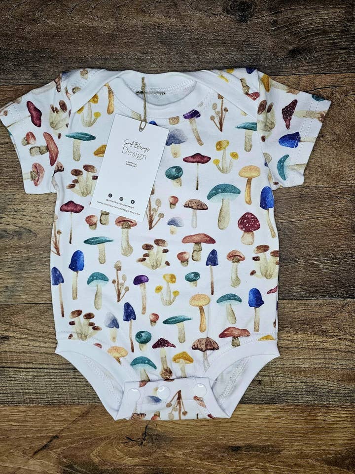 Small Blessings Design - Wholesale Bodysuit (Non-Footed) - Baby - Mushroom bodysuit, infant clothing, infant bodysuit