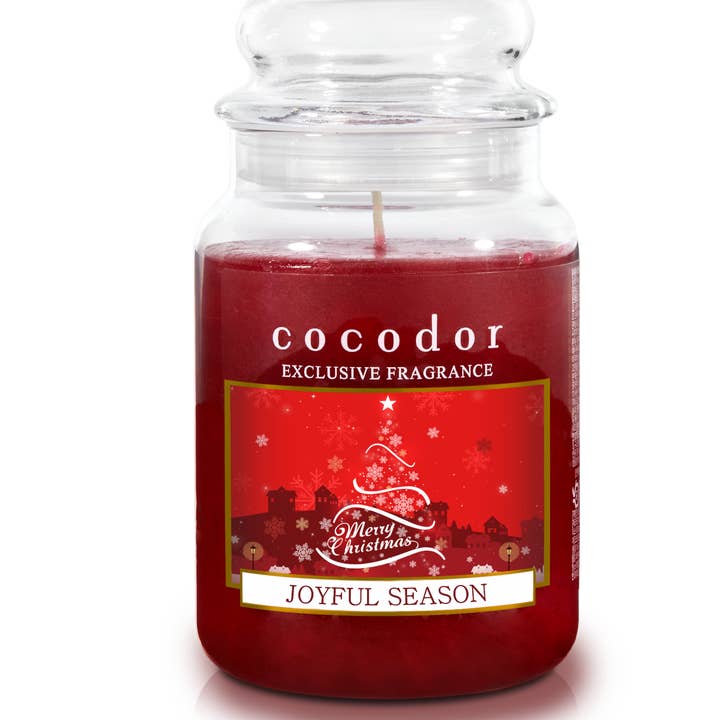 Large Jar Candle (550g) in Joyful Season for wholesale by Cocodor Italy srl