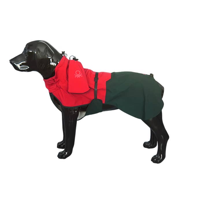 Julius K9 - Wholesale Pet Raincoat - Dog - Benetton Red waterproof raincoat4