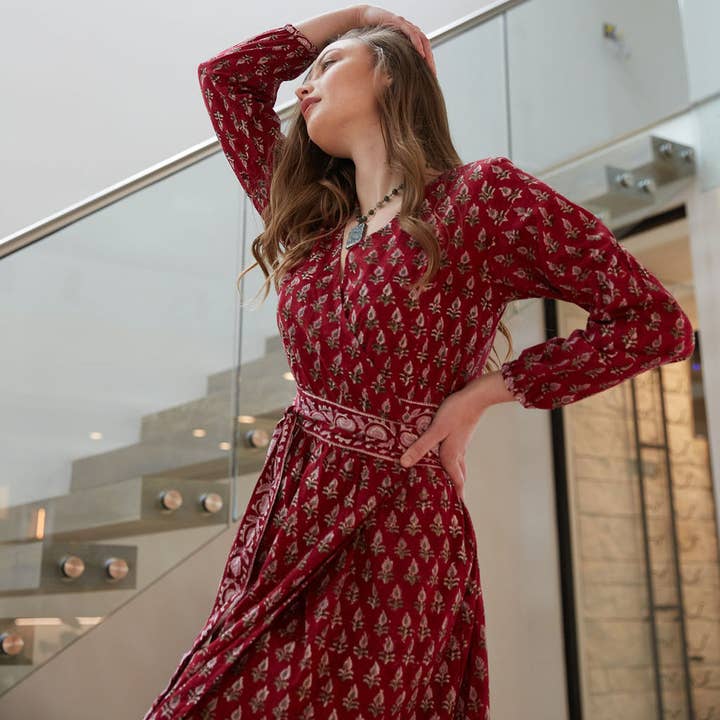 The Fox and The Mermaid - Wholesale Dress - Women's - Block Printed Wrap Dress (Neesha)