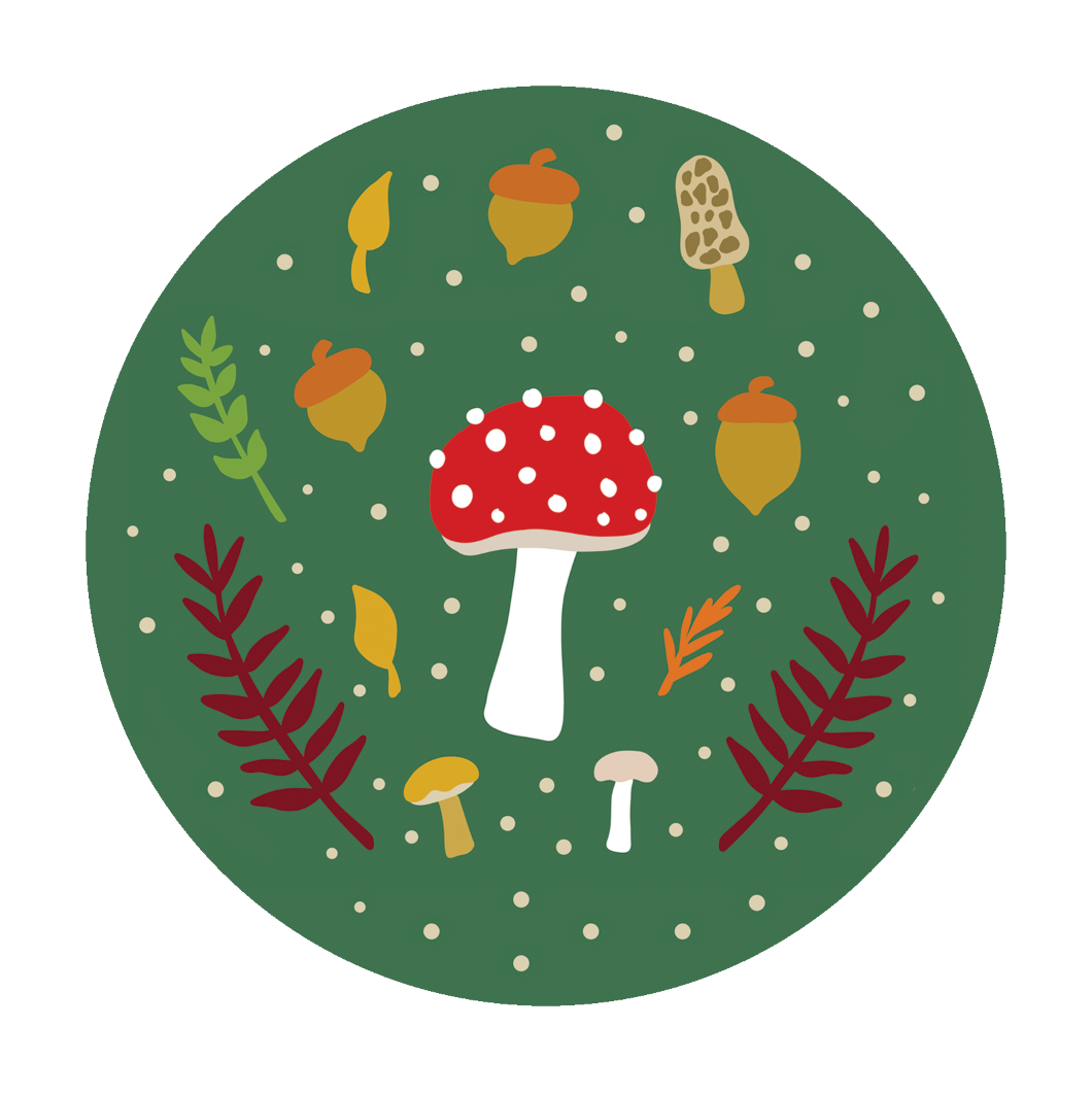 Made by Nilina - Wholesale Compact Mirror - Woodland Cabin Pocket Mirror - Deer Mushroom Nature Folk Art1