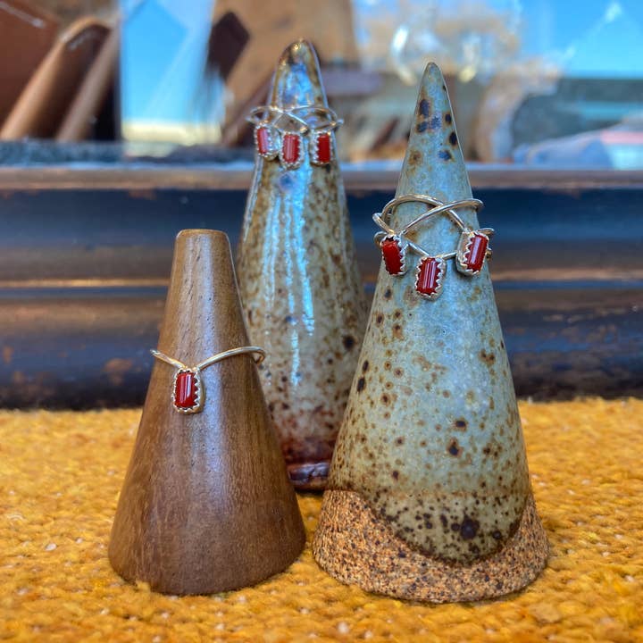 Chevron Coral Rings for wholesale by Rainbow Trading Post