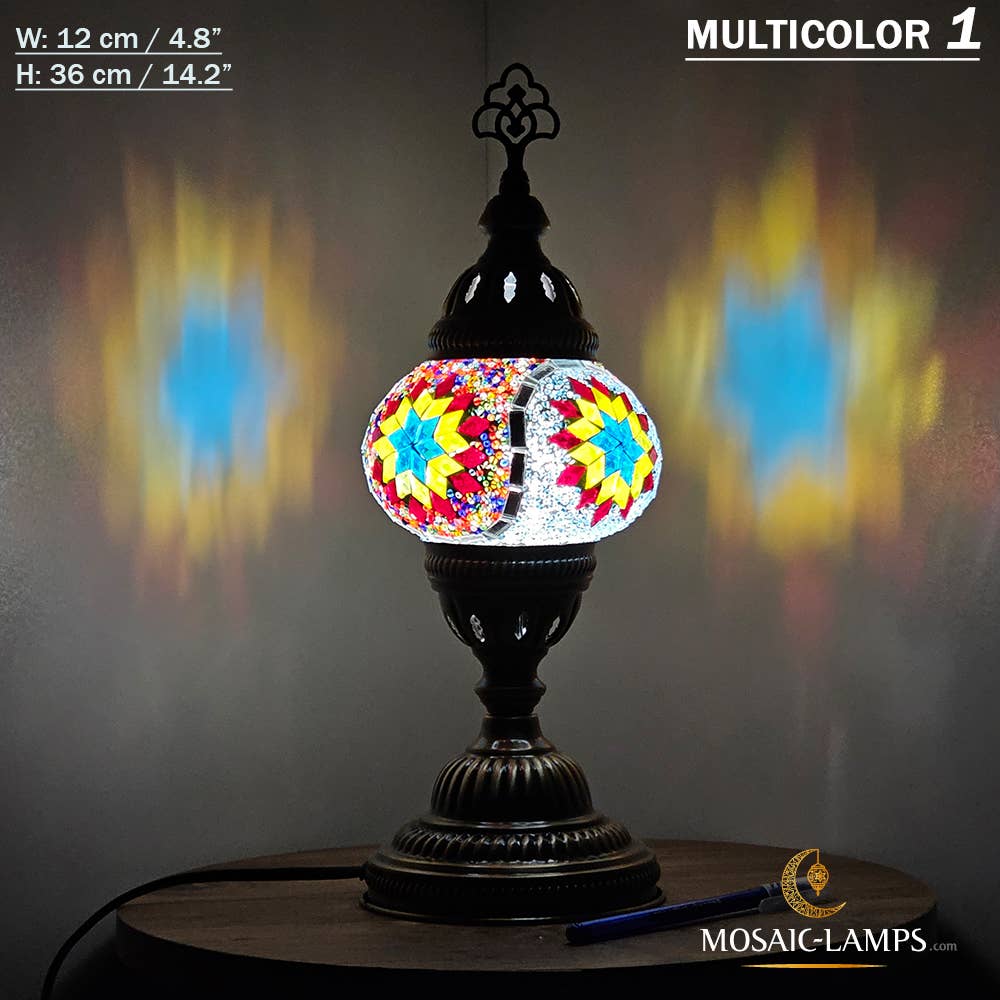 Mosaic Lamps - Vendita all'ingrosso Lampada da scrivania/d'accento - Lampada da tavolo turca a mosaico media con globo, artigianale, disponibile in 10+ colori16