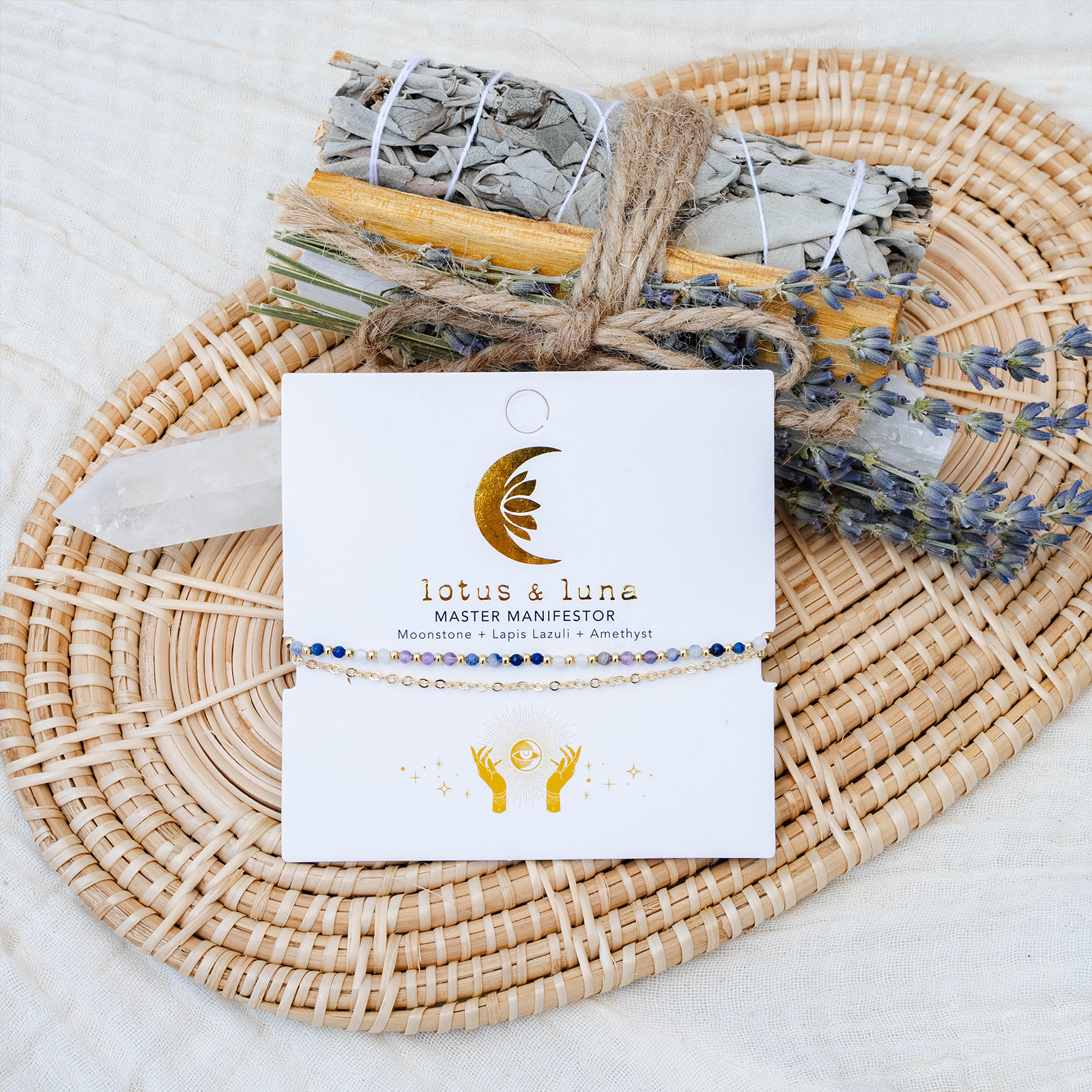 Lotus and Luna – wholesale Beaded bracelet – Master Manifestor 2mm Layered Healing Bracelet2