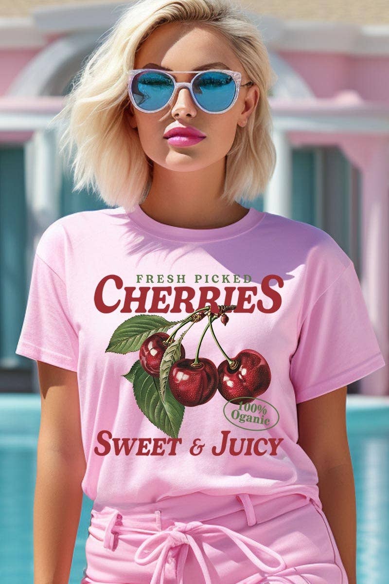 COLORBEAR - Wholesale T-Shirt (Graphic) - Women's - Fresh Picked Cherries Graphic Tee11