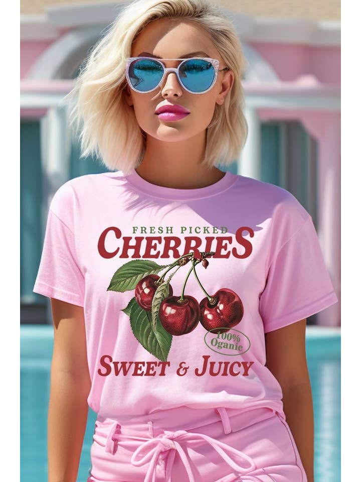 COLORBEAR - Wholesale T-Shirt (Graphic) - Women's - Fresh Picked Cherries Graphic Tee11