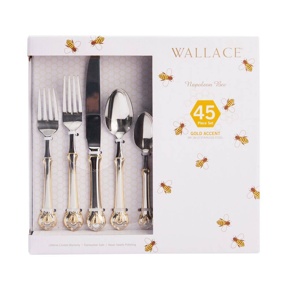 Lifetime Brands Silverwarehouse - Wholesale Cutlery set - Gold Accent Napoleon Bee 45 Piece Set2