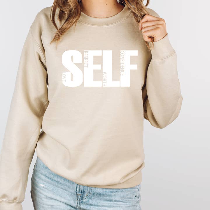 Self Love/Respeito/Valer/Confiança Moletom Crewneck por atacado de Oooh Candy Co.