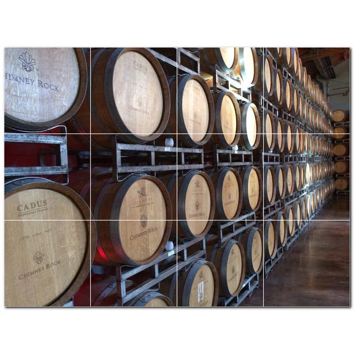 Wine Grape Ceramic Tile Mural PT501214 for wholesale by Picture-Tiles.com