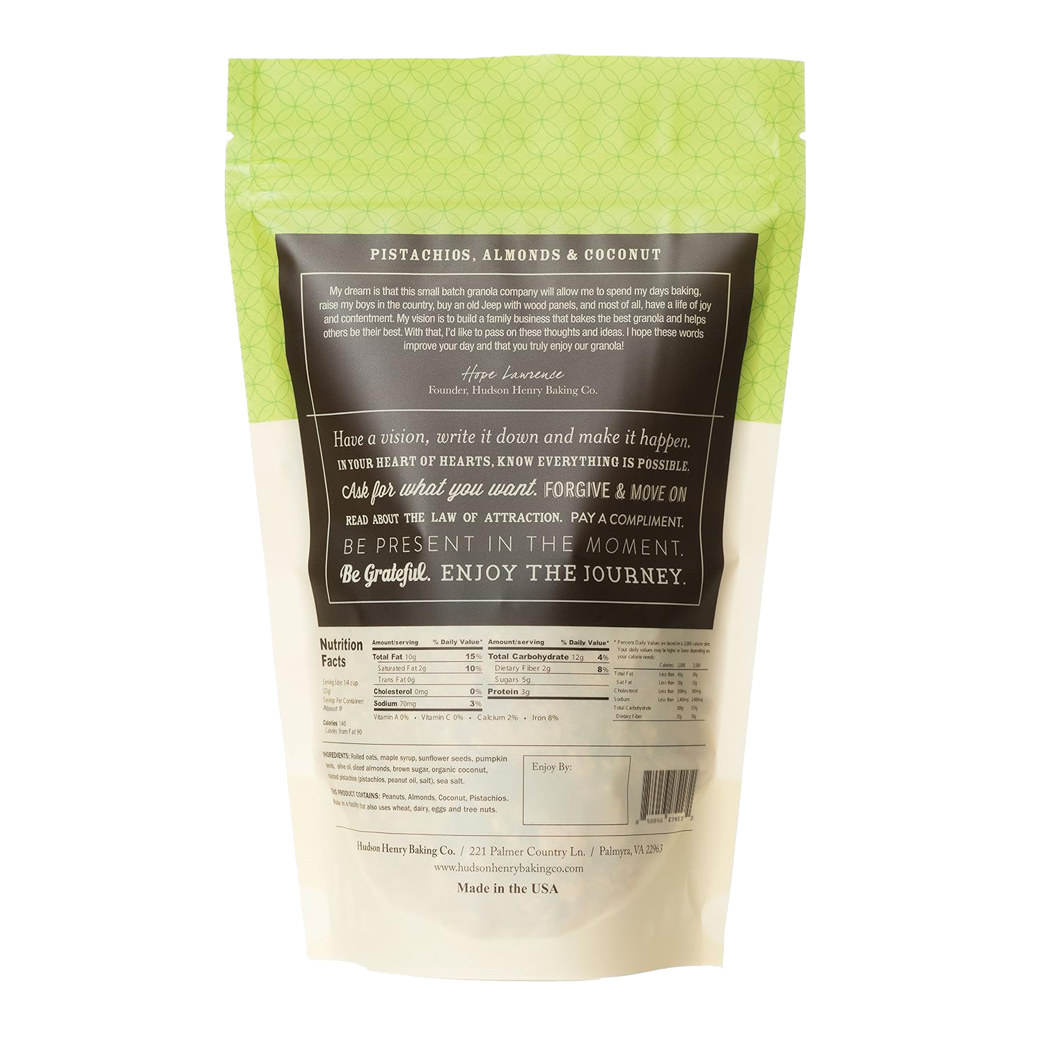 Hudson Henry Baking Co. - Wholesale Granola - Pistachio Almond Granola - 8oz Bags1