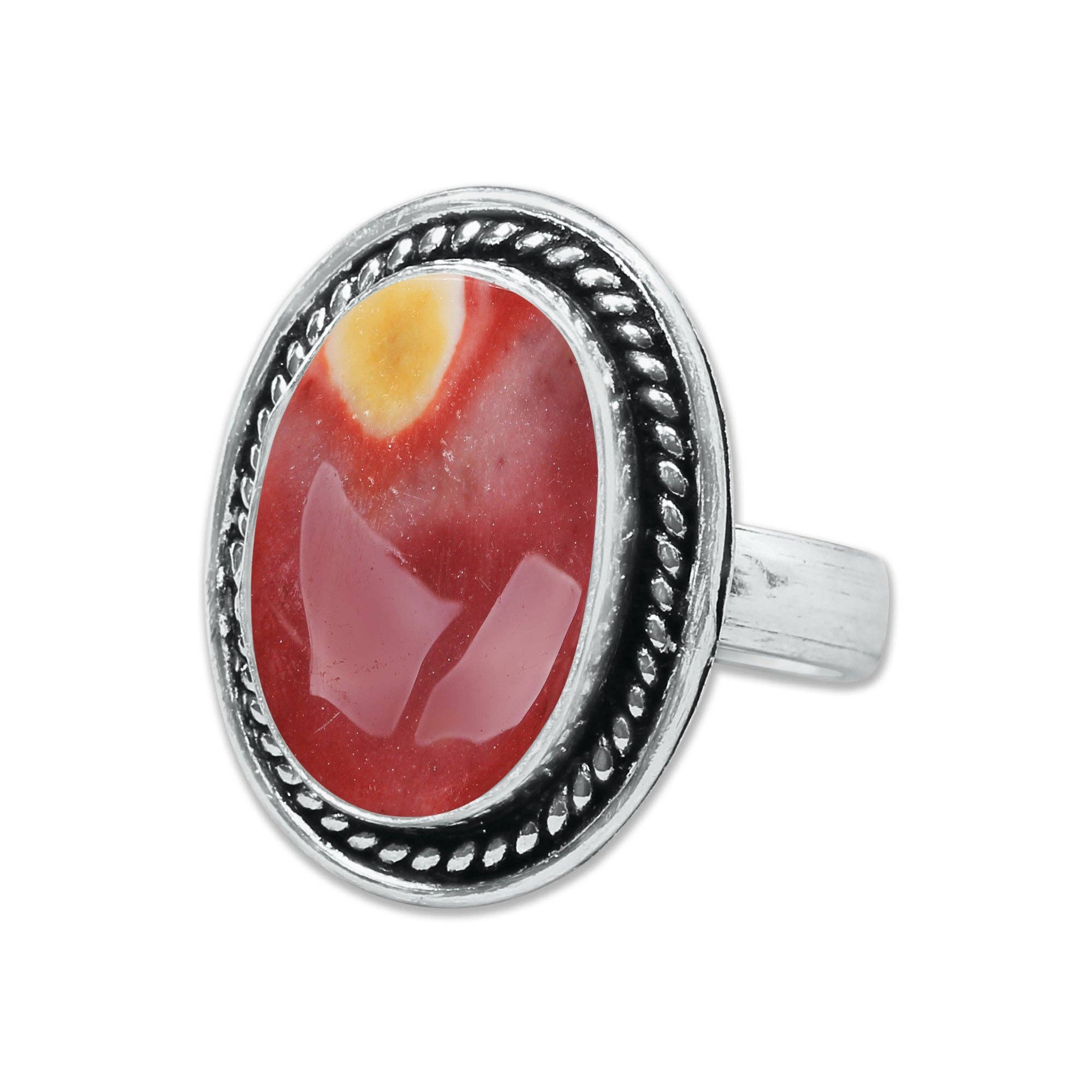 Handmade Jewels - Wholesale Cocktail/Statement Ring - Mookaite Jasper Rings – Handmade, Silver-Plated, Bold Earth Tones (Made to Order)6