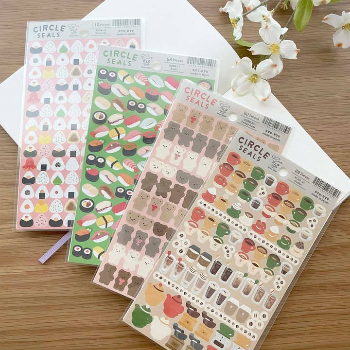 RYU RYU Circle Seals Sticker sheet for wholesale by MY Lifestyle Japan