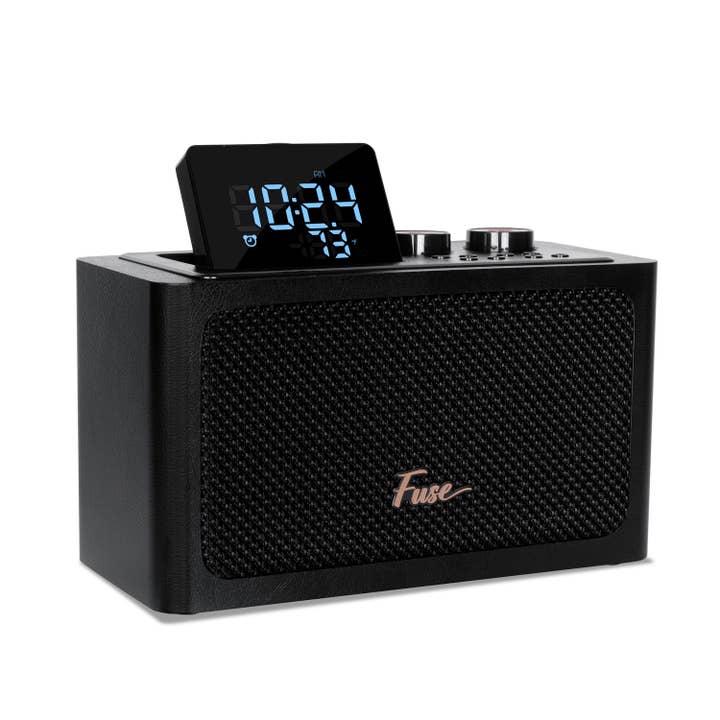 Fuse Zide Alarm Clock Radio Bluetooth Speaker - Black for wholesale by Master Tailgaters, LLC