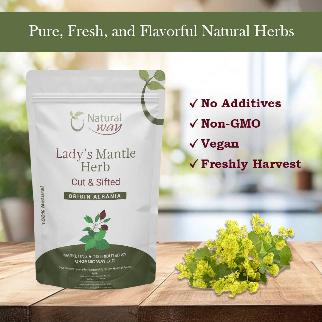 Organic Way LLC – wholesale Herbs – Natural Lady's Mantle Herb Cut & Sifted2