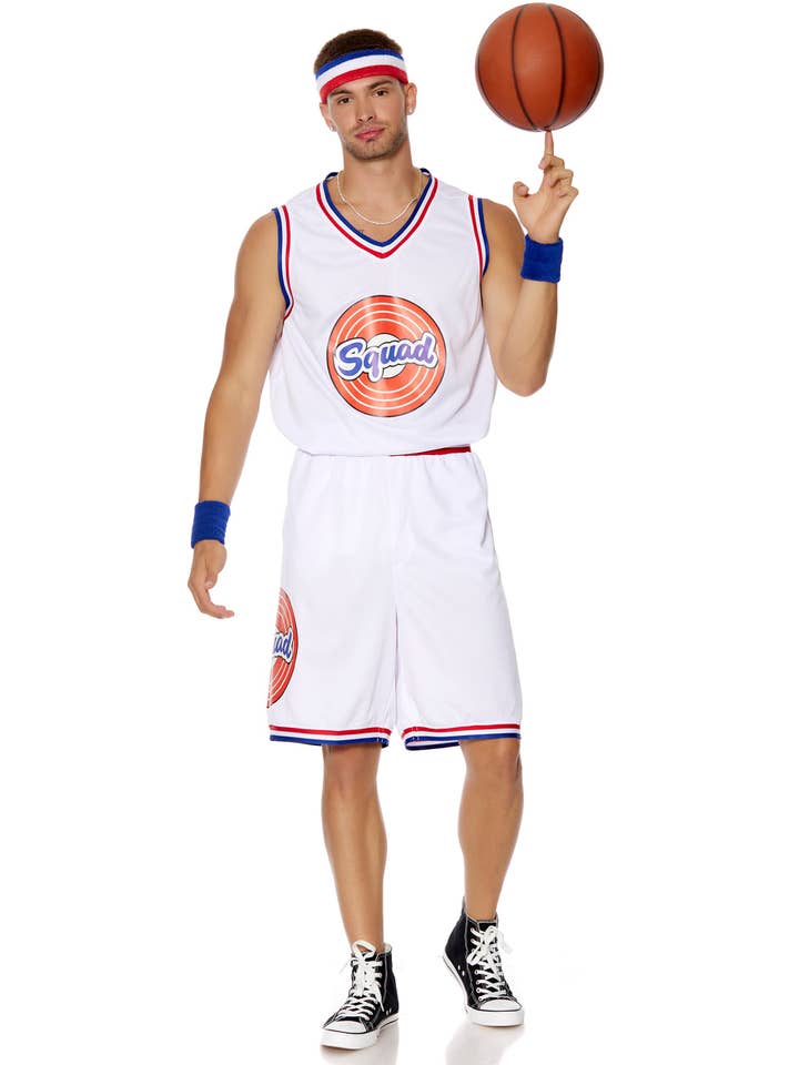 White Nothing But Net Men's Basketball Costume for wholesale on Faire