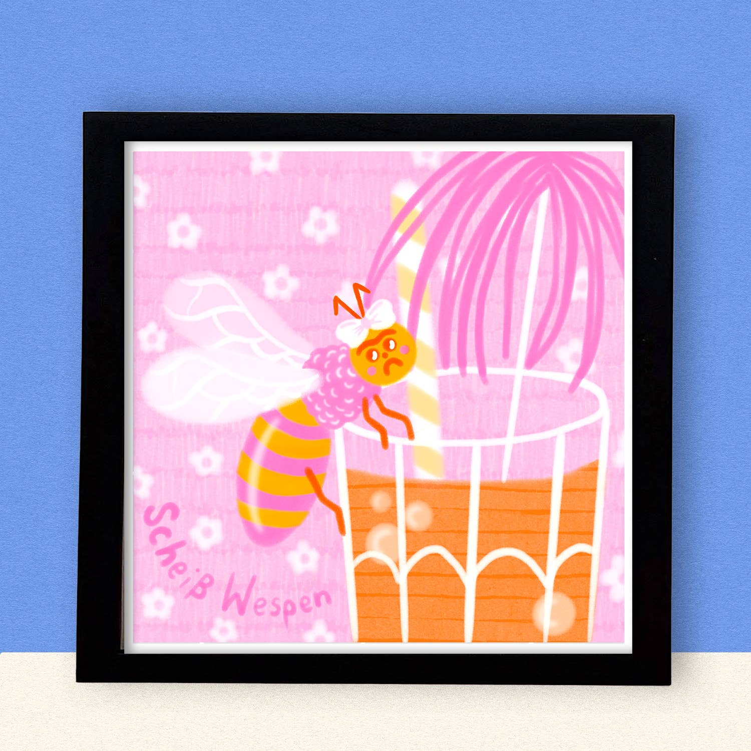 Jenne Grassmann - Wholesale Art Print - Risography Square Shit Wasps0