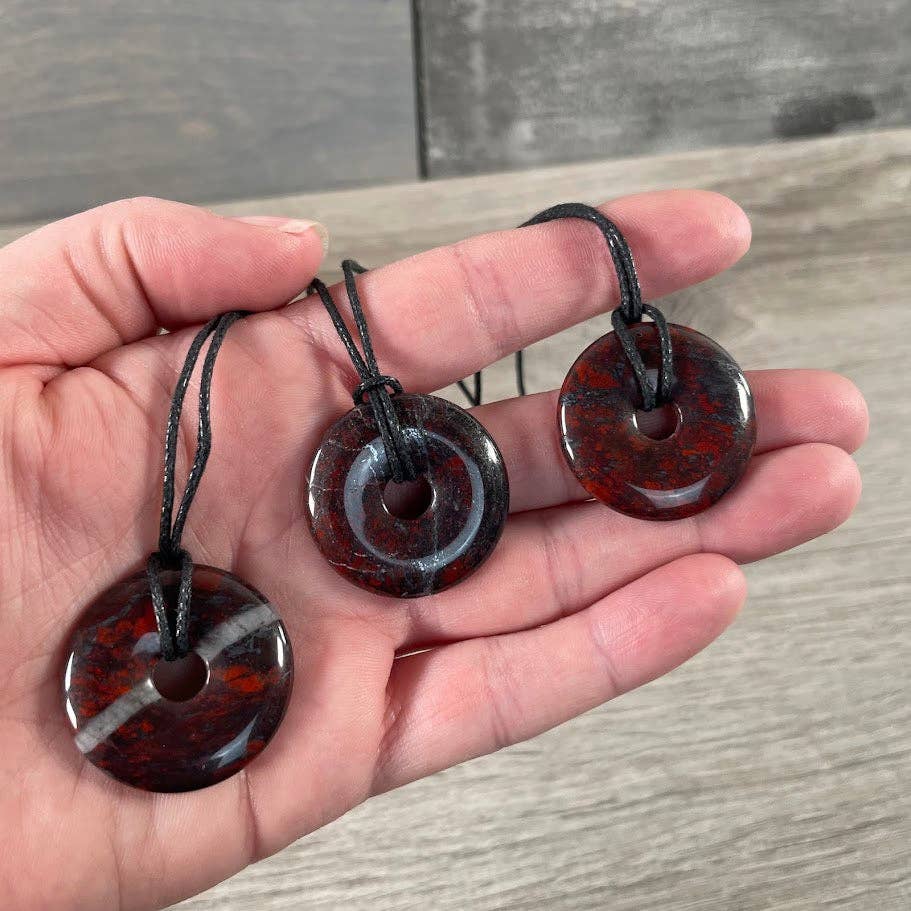 Keystone Crystals - Wholesale Spiritual Stone/Crystal - Donut Pi Stone 30mm Gemstone Pendant –  Strung or Plain53