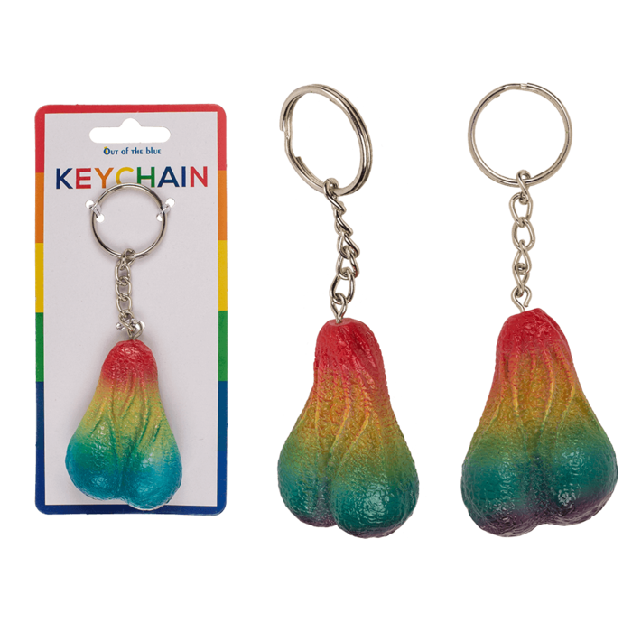 Out of the blue KG – Großhandel Schlüsselanhänger – Unisex – Metall-Schlüsselanhänger mit Regenbogen-Hoden0