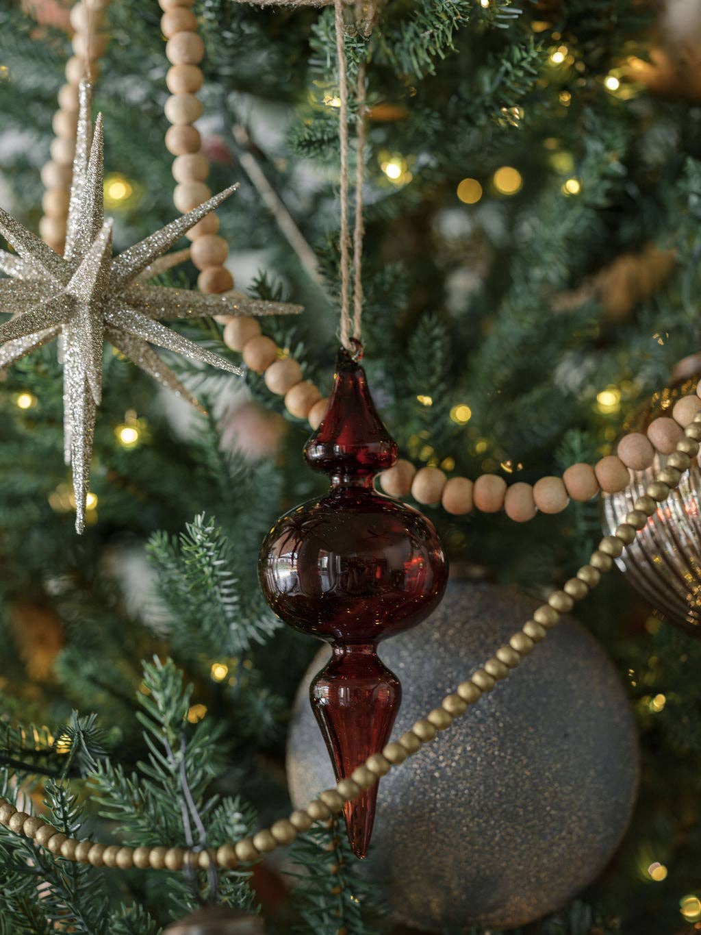 CG Hunter - Wholesale Ornament Set - Assorted Vintage Rose & Bordeaux Glass Finial Ornament2