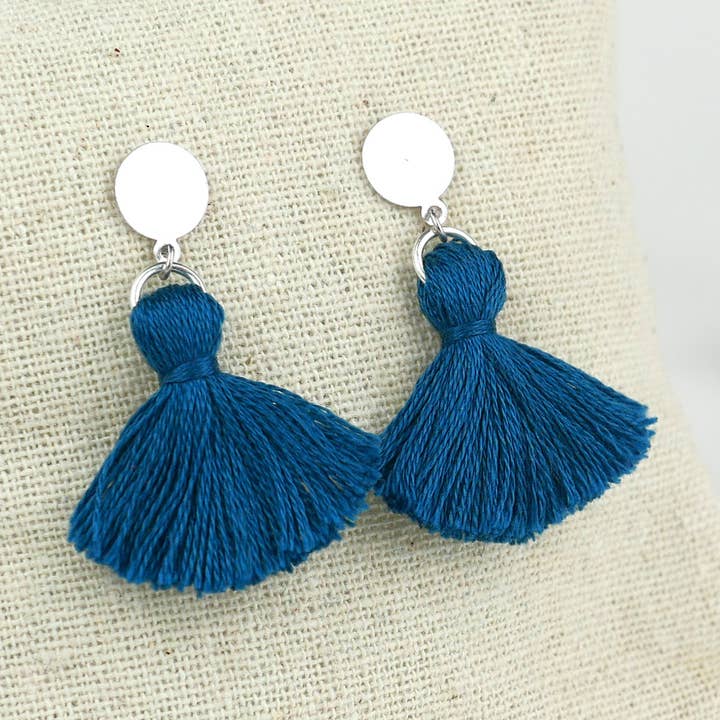 Pompon earrings - silver for wholesale by Filteplait