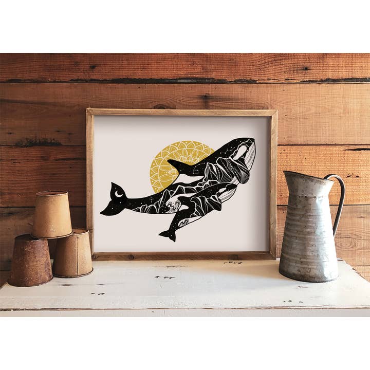 Mountain Mornings - Wholesale Art Print - Orca Mama and Baby Print