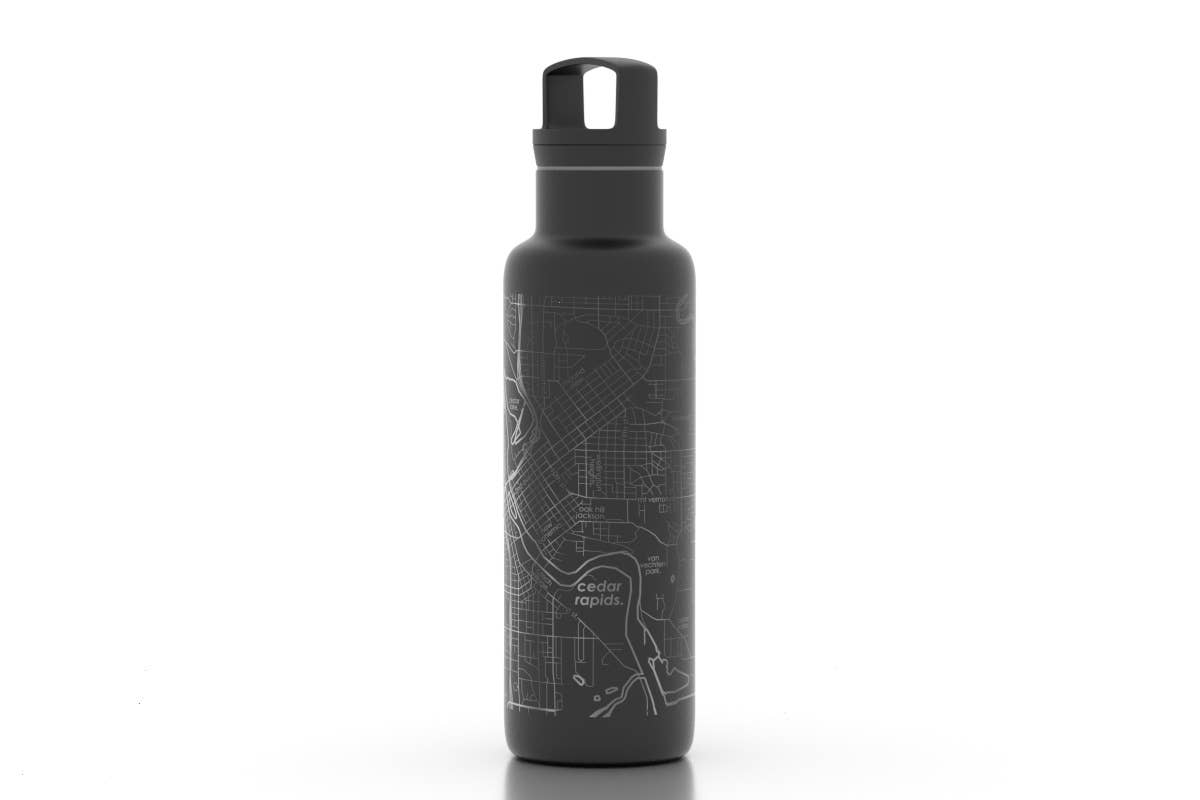 Well Told - Wholesale Water Bottle - CUSTOM ETCHED - U.S. City / Town Map - Water Bottle - 21 oz5
