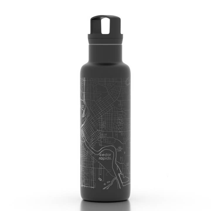 Well Told - Wholesale Water Bottle - CUSTOM ETCHED - U.S. City / Town Map - Water Bottle - 21 oz5
