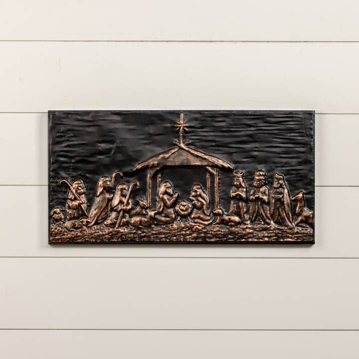 Ragon House - Wholesale Nativity Scene Decor - 24.5" BLACK & BRONZE NATIVITY SCENE