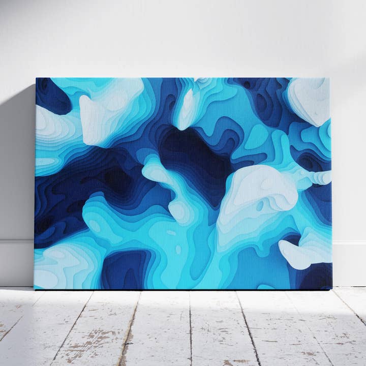 Oceanic Depths in Abstract - Framed Canvas Wall Art Print for wholesale by House Prints