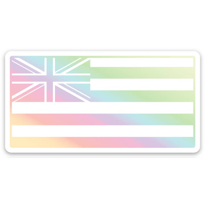Hawaii-Flagge Holografischer Wetterfester Aufkleber mit Konturschnitt für den Großhandel von Bring Aloha