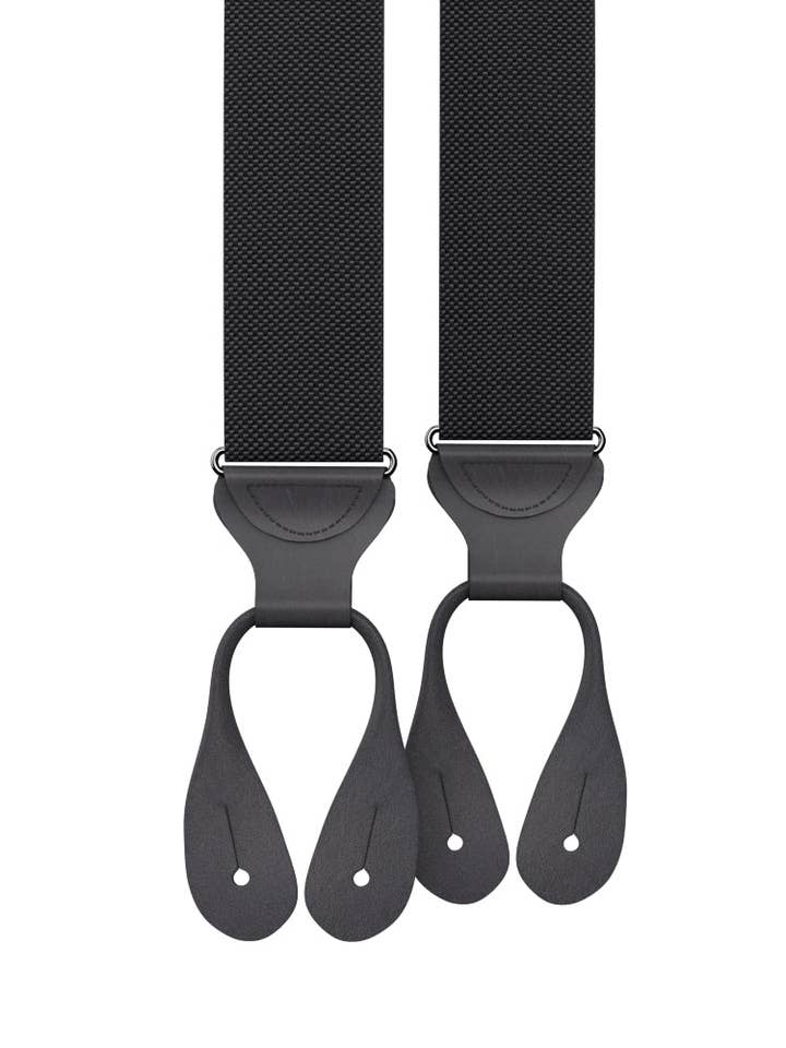 Black Pique Suspenders for wholesale by KK & Jay Supply Co.